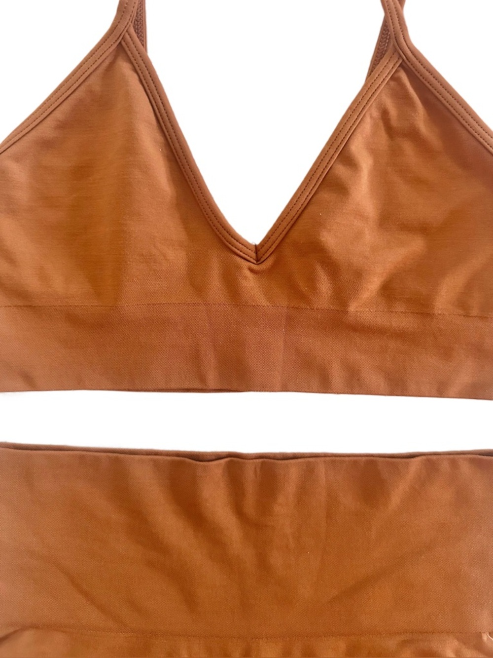 NWT SKIMS Copper Seamless Bralette & Shorts Set Size S - Picture 5 of 12